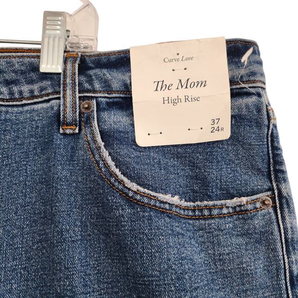Abercrombie & Fitch Curve Love High Rise Mom Jean Denim Jeans Size 24 R / 37 - Picture 3 of 8